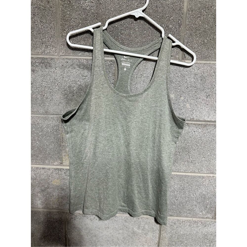 Women’s NIKE DRI-FIT Dark Heather Gray Racerback Workout Top Size Large